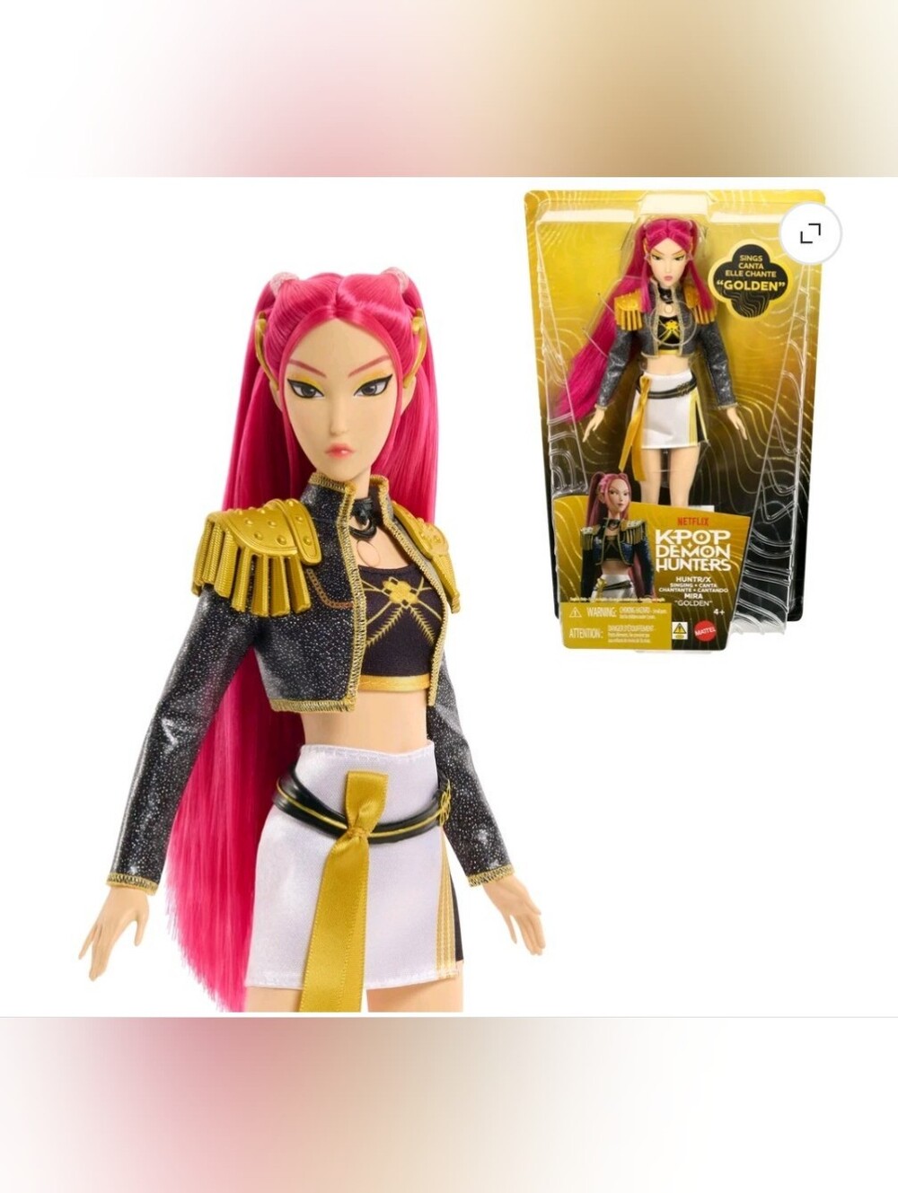KPop Demon Hunters HUNTR/X Mira “Golden” Singing Doll in Removable Outfit & 5 Po